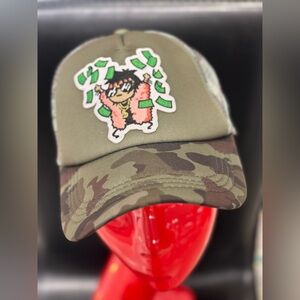 Camo Trucker Hat with Cartoon Patch